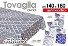 TOVAGLIA TAVOLA CUCINA MODERNA ANTIMACCHIA RETTANGOLARE NO STIRO ROMBI 140*180cm