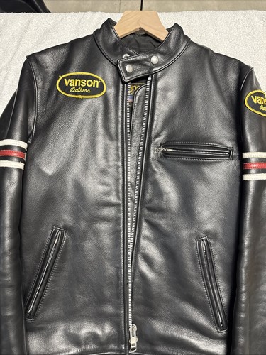 Giacca moto pelle vanson - pelle, 36