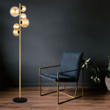 Piantana Sfera di Vetro Amber LED Lampadario Camera Letto Ottone