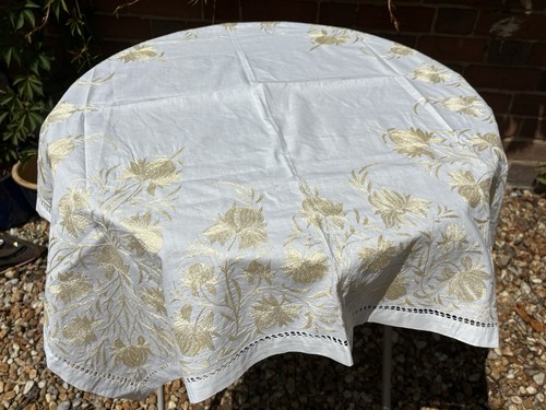 Vintage white cotton yellow - white,