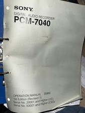Maintenance manual sony pcm - manual,