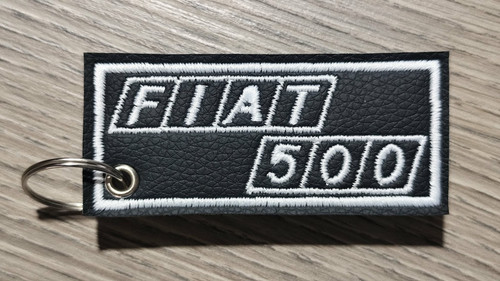 Portachiavi ricamato fiat 500 - ricamato,