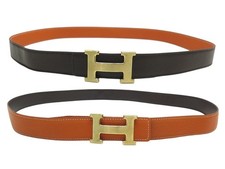 CINTURA HERMES FIBBIA H SPAZZOLA IN PELLE REVERSIBILE 32 MM TOGO & EPSOM...