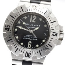 Orologio Uomo Automatico BVLGARI Diagono Scuba SD42S Data Quadrante Nero_909627