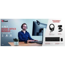 TRUST QOBY - SET HOME OFFICE 4 PZ (TASTIERA + MOUSE + WEBCAM + CUFFIE)