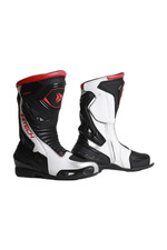 R-Tech Tornado 2.0 Uomo Moto Corsa Stivali Nero Bianco Rosso CE Certificato