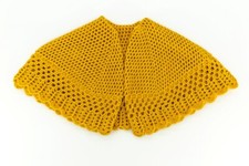 SCIALLE Mantella lana UNCINETTO  Fatto a mano Handmade - Lana Senape