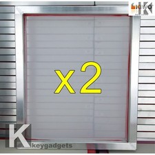 2x Telaio Serigrafia Alluminio 58 x 48 cm 55T Stampa Tessuto T-shirt serigrafico