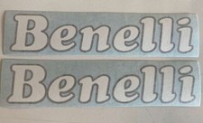COPPIA ADESIVI LOGHI SERBATOIO CICLOMOTORE BENELLI T50  50 CROSS 1973 AD990014