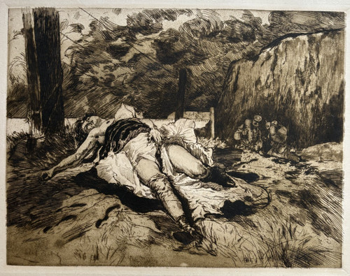 Printemps gravure eau forte - gravure,