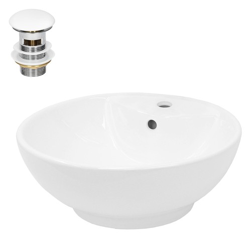 Lavabo ceramica rotondo - rotondo, con
