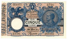 5 LIRE BIGLIETTO DI STATO