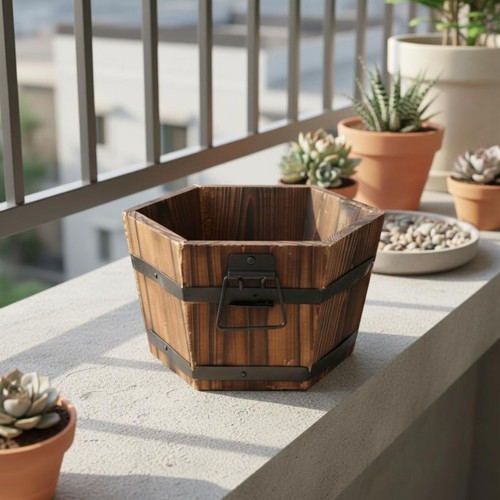 Fioriera barile legno - barile,