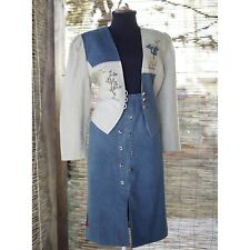 GIACCA IN STILE TIROLESE  tg.48 it. LINO/ JEANS