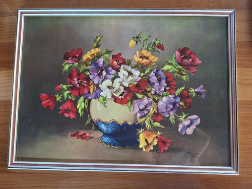 Quadro olio tela firmato - su,