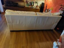 divano letto 3 posti vera pelle bianco in buono stato chateau d'ax