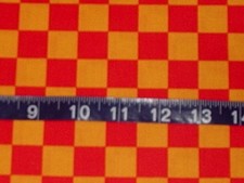 Tessuto Quadrati Rosso e Oro -