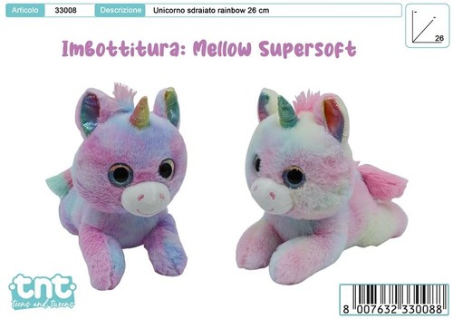 Peluche unicorno steso 26 - peluche,