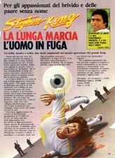 La lunga marcia - L'uomo in fuga di Stephen King pagina promozionale su giornale
