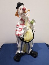 Statua In Ceramica Del 1942 Capodimonte N Pagliaccio Clown h.47cm  Vintage