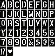 Stencil Con Lettere E Numeri, 42 Pezzi, Riutilizzabili, per Scrapbooking, Pittur