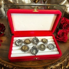 Otto Antiche Spille 1860 - 1920 Ad Memoriam Con Scrigno Foto Antiche Art Nouveau