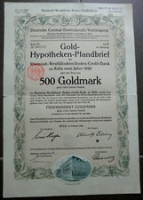 Rheinisch-Westfalische Boden-Credit-Bank 8% Gold-Hypoth. Pfandbr. 1926 (500 GM)