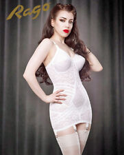 RAGO 9357 Body Briefer Corsetto modellante extra solido 6 bretelle - Bianco