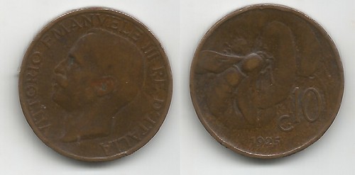Italia centesimi 1925 - centesimi, km#