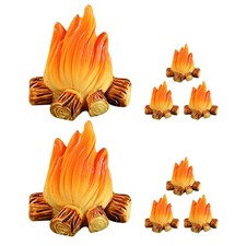 8 pezzi di finto di falò, piccola decorazione in miniatura di fuoco per