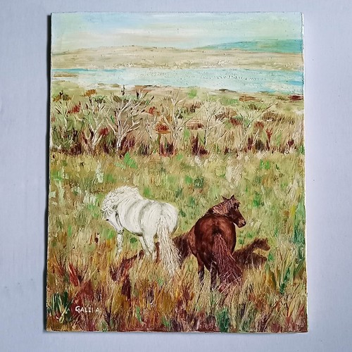 158 quadro cavalli olio - cavalli,