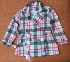 lotto 340b piumino giacca bimba Best Kind'S quadri rosa grigia TG.S 7/8 Anni