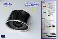 Terminale di scarico universale auto acciaio inox per tuning marmitta cromato 1