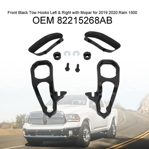 Front black tow hooks - black, left