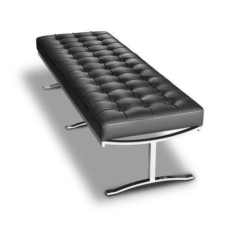 Banco pelle nera bauhaus - pelle,