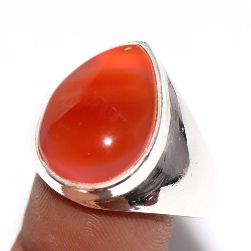 Anello corniola uomo placcato