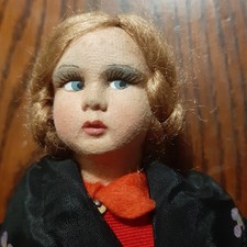 BAMBOLA COSTUME VERONA PANNO LENCI STOFFA  VINTAGE VISO DIPINTO SECCHIO RAME