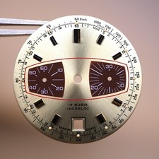 Cadran de montre Valjoux 7734 - Ø31,50mm - Champagne [NOS]