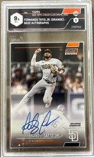 Topps 2022 Stadium Chrome Fernando Tatis Jr Auto on card Orange /25