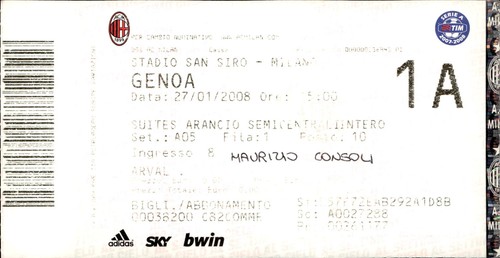 Biglietto stadio milan - biglietto, vs