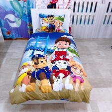 Paw Patrol Team Set Letto Singolo Copripiumino 140x200cm Biancheria Cotone