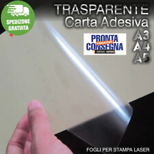 CARTA ADESIVA TRASPARENTE x STAMPANTI LASER Polipropilene FORMATO Fogli A Scelta