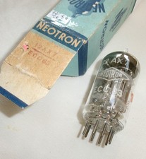⚜ RARE TUBE NEOTRON ECC83 12AX7 OPEN SILVER PLATE 1963 fully TESTED NOS NIB °=