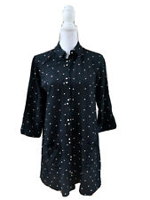 Kristina Ti Long Shirt Dress Black with Golden Stars Beautiful for everuday