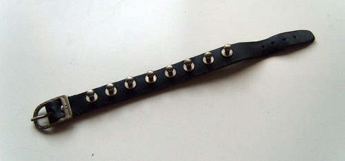 Bracciale pelle con - con, borchie