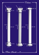 Colonna in gesso base fusto capitello decorato decorazione parete