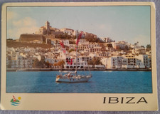 Cartolina d'epoca Ibiza Spagna Ciutat d'Eivissa Barca Vela 11,5x16.5cm Viaggiata
