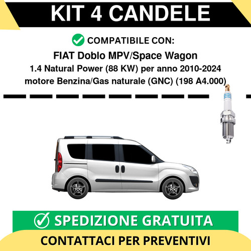 Kit candele per fiat doblo - kit,