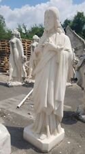 STATUA DEL SACRO CUORE DI GESU' CRISTO IN CEMENTO BIANCO E MARMO PIETRA 130 cm