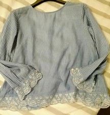 blusa in cotone marca Sezane manica 3/4 scollata sul retro , taglia  S (40/42) 